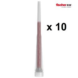 Bec mélangeur fischer pour cartouches d'injection - sachet de 10 embouts injecteur