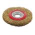 Brosse circulaire en acier laitonné 150 mm pour touret à meuler